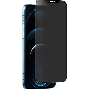 Black generic privacy tempered glass for iPhone 12 Pro Max, secure and private screen protection