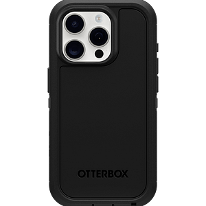 Black Otterbox Defender Xt MagSafe Back Cover for iPhone 15 Pro, durable protection