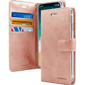 Rose Gold Mercury Bluemoon Diary Flip Wallet Case for iPhone 16, elegant design