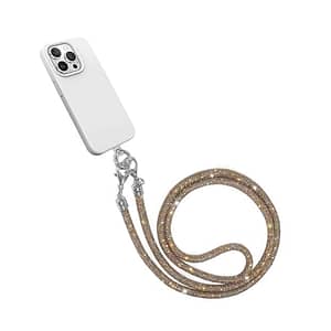 Gold Universal Phone Lanyard with Artificial Diamonds