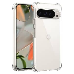 Clear 2mm hard back cover for Google Pixel 9/9 Pro, slim and durable protection