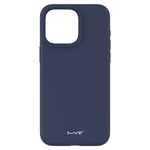 Navy MVR Liquid Silicone Back Cover for iPhone 15 Pro, sleek and flexible fit