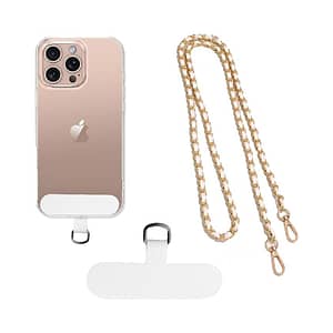 Rose Gold Universal Phone Lanyard with Plated Aluminium Strap
