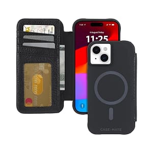 IPHONE 15 CASE-MATE WALLET FOLIO MAGSAFE CASE BLACK