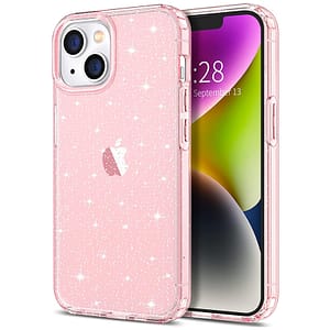 iPhone 15 Diamond Speckle Cover - Rose Gold - Glitter Finish, Slim Fit & Shock Absorbent