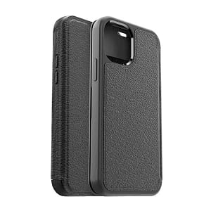 iPhone 12 Mini Case – Black | OtterBox Strada Series, Soft Touch Protective Cover