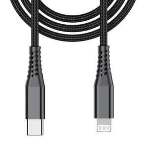 BEETLE 20CM TYPE C TO LIGHTNING CHARGING CABLE BLACK CM-1