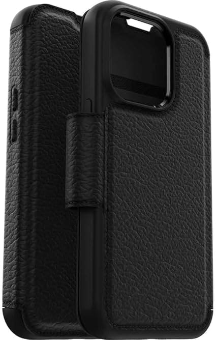 iPhone 14 Pro Case – Black | OtterBox Strada Series, Soft Touch Protective Cover