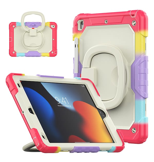 Apple iPad Air 4/5 & Pro 11' Case - Red | Survivor Generic Rugged Case with Hand Strap, Shockproof & Scratch - Resistant Protective Cover - Image 2