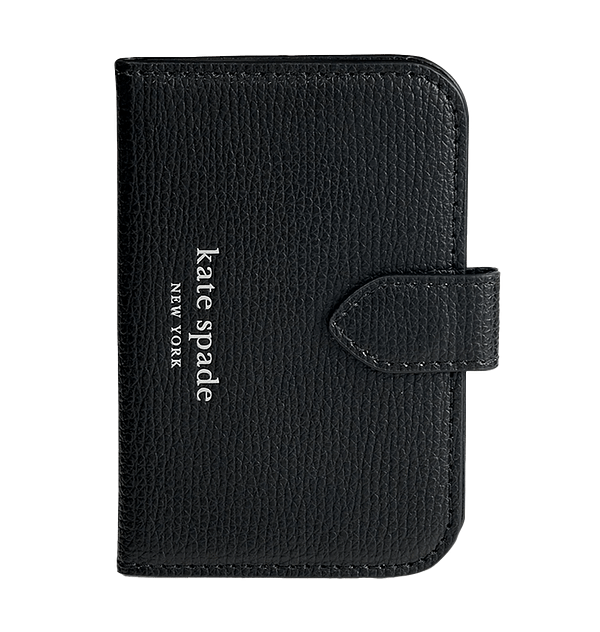 Black Kate Spade Morgan magnetic strap, secure and fashionable phone accessory.