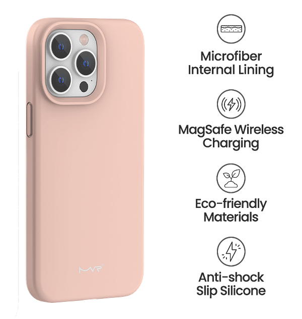 iPhone 15 Pro Max MVR Liquid Silicone Case - Pink Sand | Soft Touch Protective Cover - Image 5