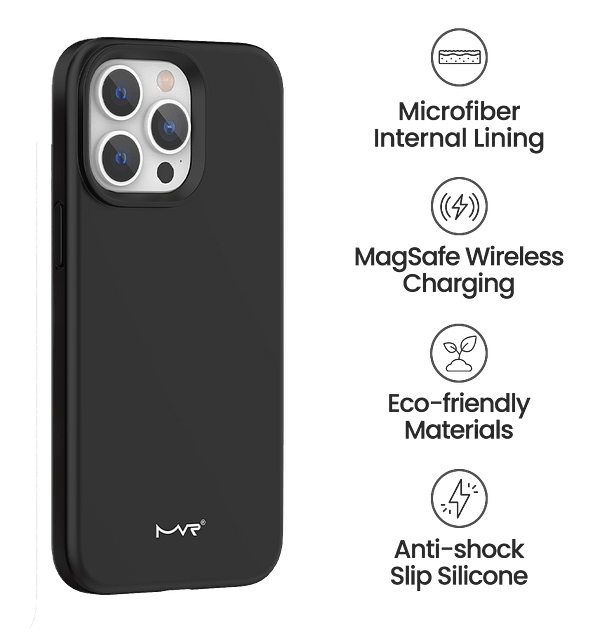 iPhone 15 Pro Max MVR Liquid Silicone Case - Black | Soft Touch Protective Cover - Image 5