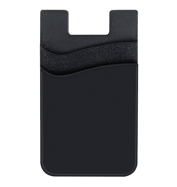 Black Silicone Pocket Card Holder for Phones