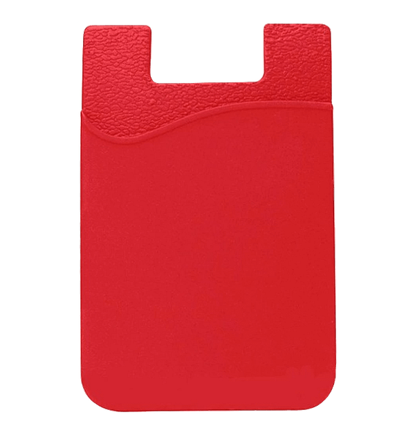 Red Silicone Pocket Card Holder for Phones