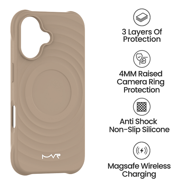 iPhone 16 MVR Wave Silicone Case - Tortilla | Shockproof & Slim Fit Back Cover - Image 5