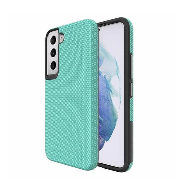 Samsung Galaxy S22 Trendy Triangle Back Cover - Aqua Blue