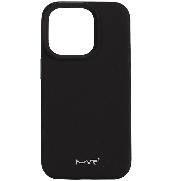 Black MVR Liquid Silicone Back Cover for iPhone 15 Pro Max, flexible and sleek design