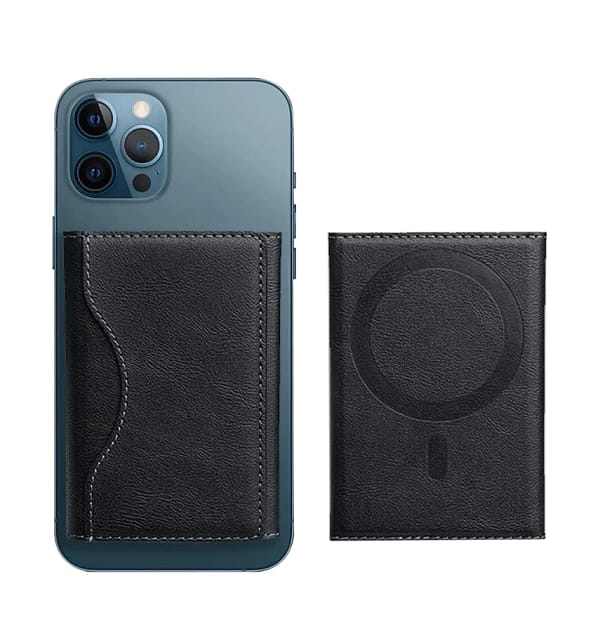 Apple iPhone Leather MagSafe Wallet (Foldable) - Sleek Black