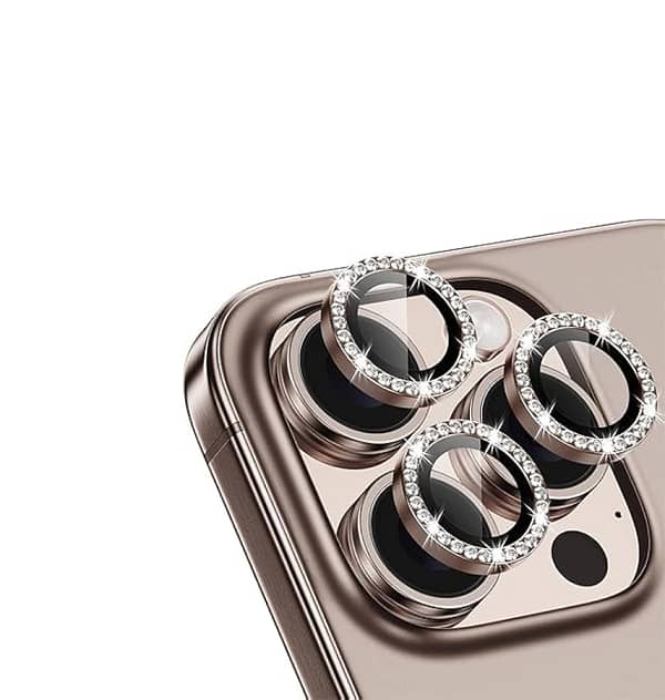 iPhone 17 Pro Max/17 Pro/16 Pro Max/16 Pro Glam Camera Lens  – Rose Gold | MVR Diamond-Cut Frame, 9H Sapphire Glass, Anti-Fingerprint Coating
