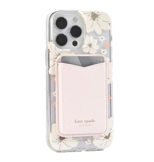 Kate Spade Magnetic Card Holder MagSafe – Pale Dogwood | Stylish & Durable iPhone Card Holder with Secure Magnetic Attachment