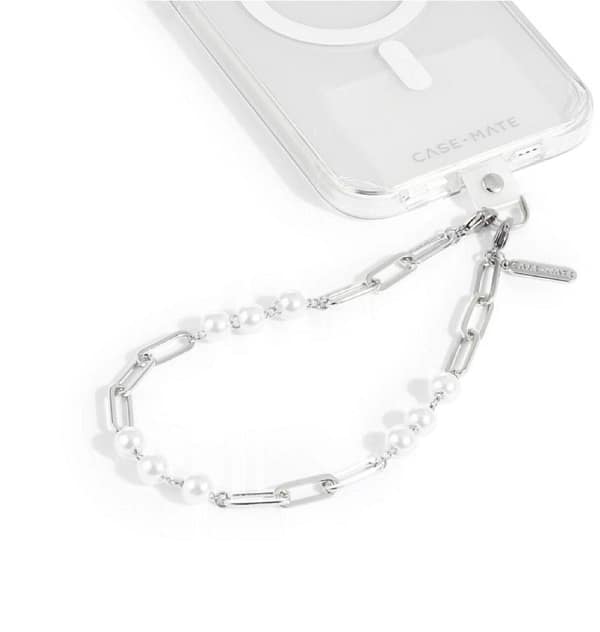 Case-Mate Link Chain Phone Wristlet – Silver Pearl | Stylish & Durable Accessory for iPhone & Other Smartphones
