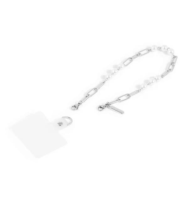 Case-Mate Link Chain Phone Wristlet – Silver Pearl | Stylish & Durable Accessory for iPhone & Other Smartphones