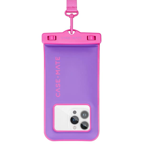 Case-Mate Waterproof Floating Pouch – Universal Purple/Fuchsia | Durable & Protective iPhone & Smartphone Accessory