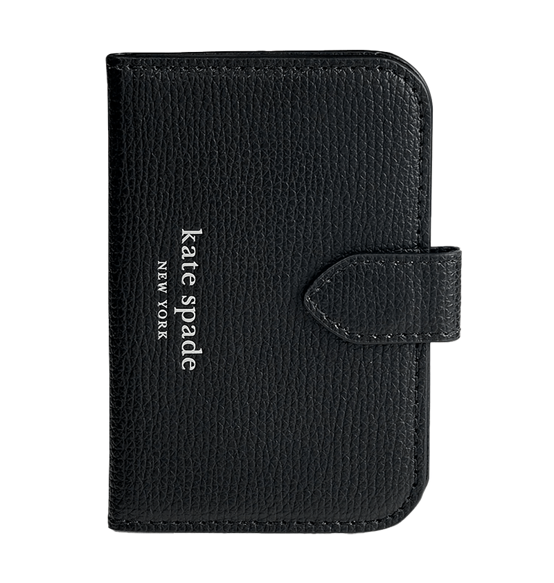 Black Kate Spade Morgan magnetic strap, secure and fashionable phone accessory.