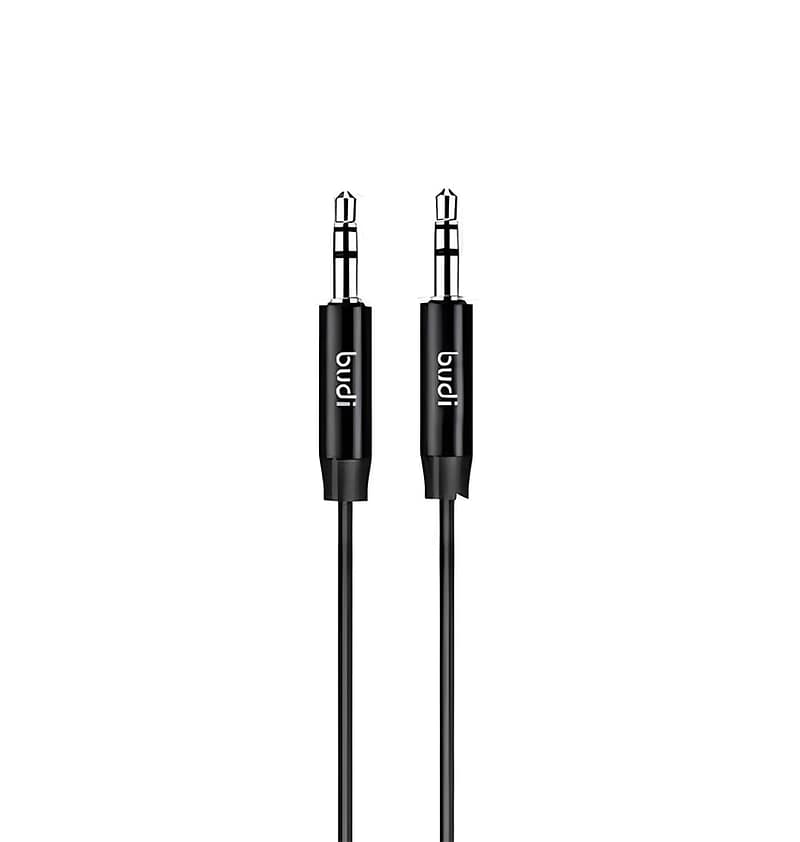 Budi Universal AUX cable model 127, black audio cable for high-quality sound