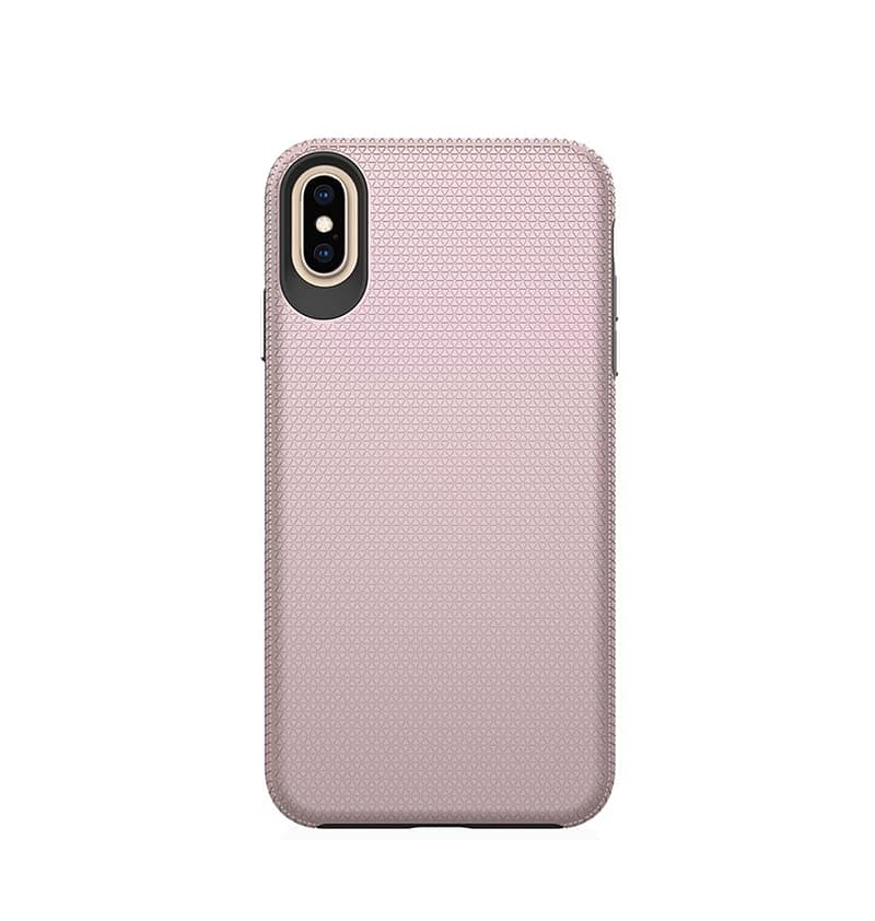 Rose gold triangle back cover for iPhone X/Xs, sleek and modern protection.