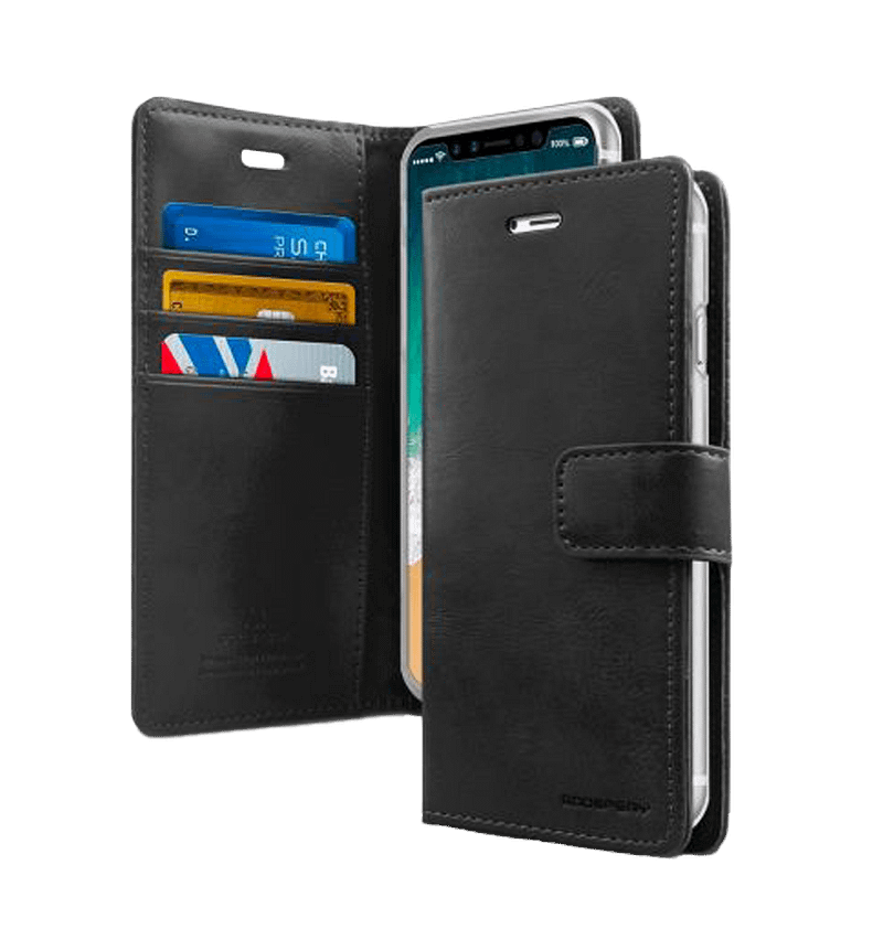 Black Bluemoon diary wallet flip case for Samsung Galaxy S22.