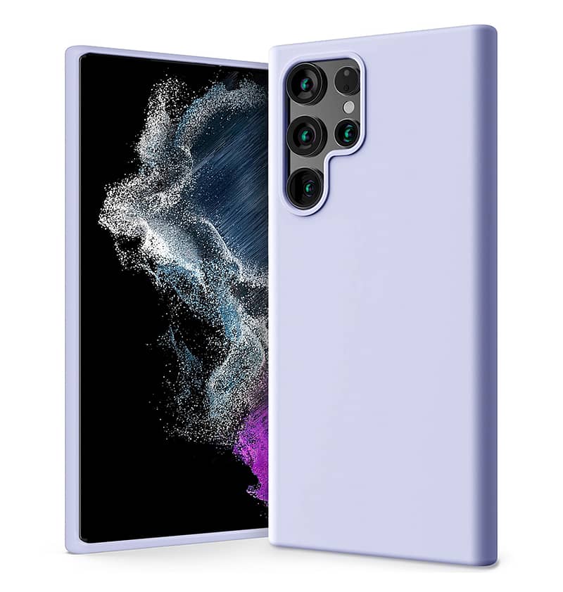 Lavender Grey Mercury silicone case for Galaxy S23 soft grip protection