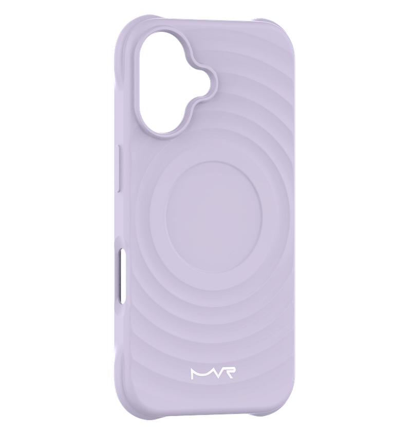 Lavender MVR Wave Silicone Back Cover for iPhone 16, smooth and stylish fit
