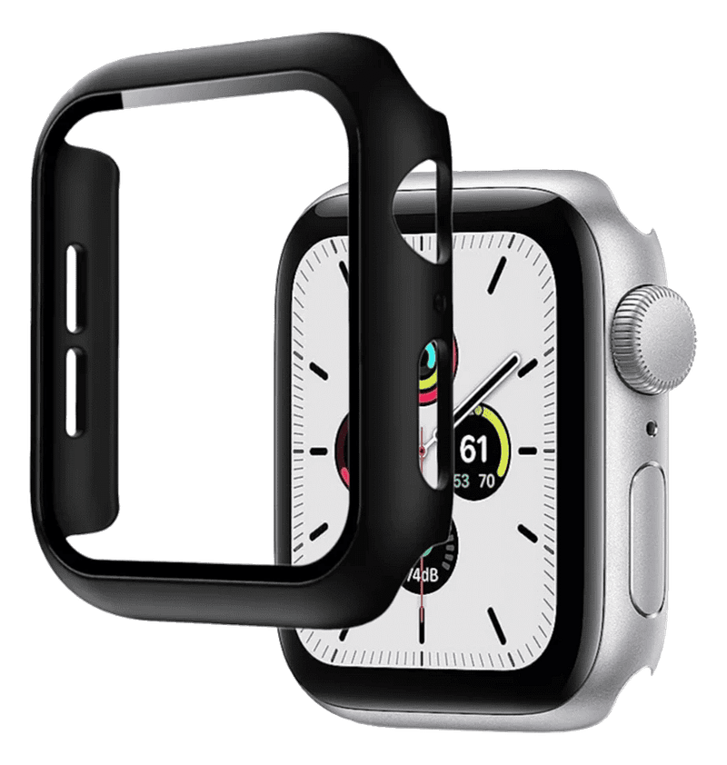 Apple Watch 40mm matte black 360° glass protective watch case, black, strong and stylish