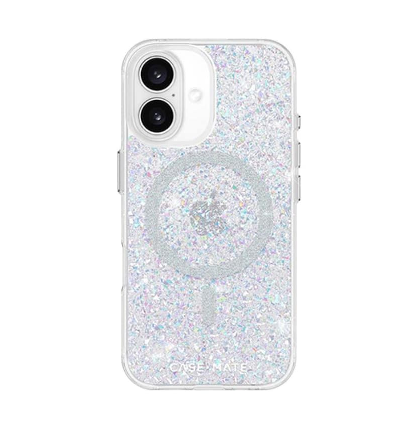 Multi-Colour Case-Mate Twinkle MagSafe Back Cover for iPhone 16, vibrant and shiny