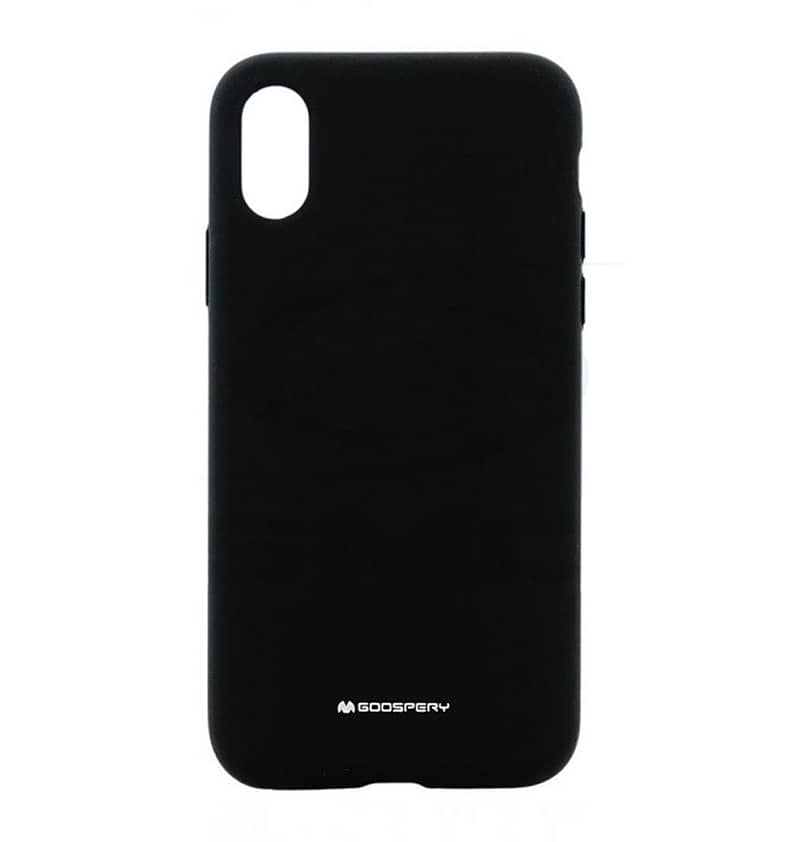 Black Mercury soft feeling back cover for iPhone XR, comfortable grip and protection.