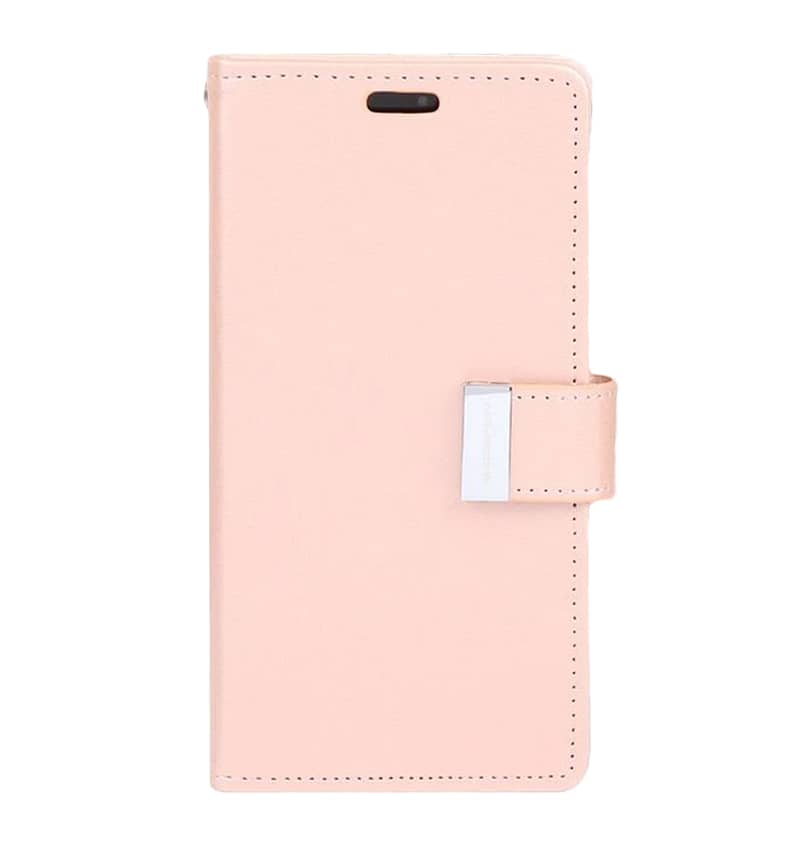 Rose Gold Mercury Rich Diary flip wallet case for iPhone 13 Pro, elegant and secure