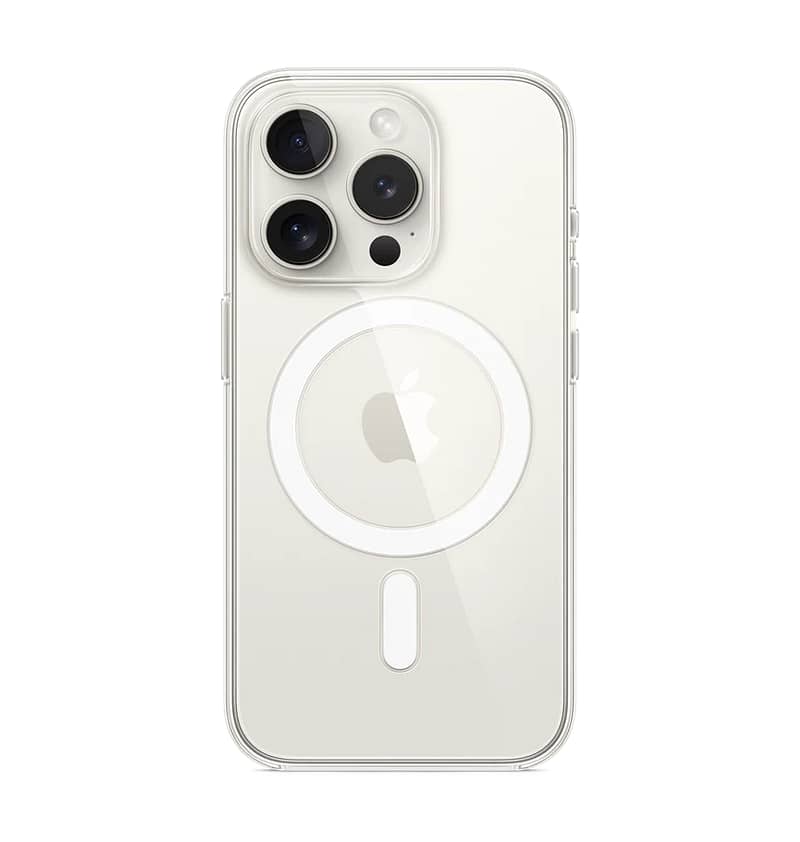 Clear 2MM Hard W/MagSafe Back Cover for iPhone 15 Pro, slim and secure fit
