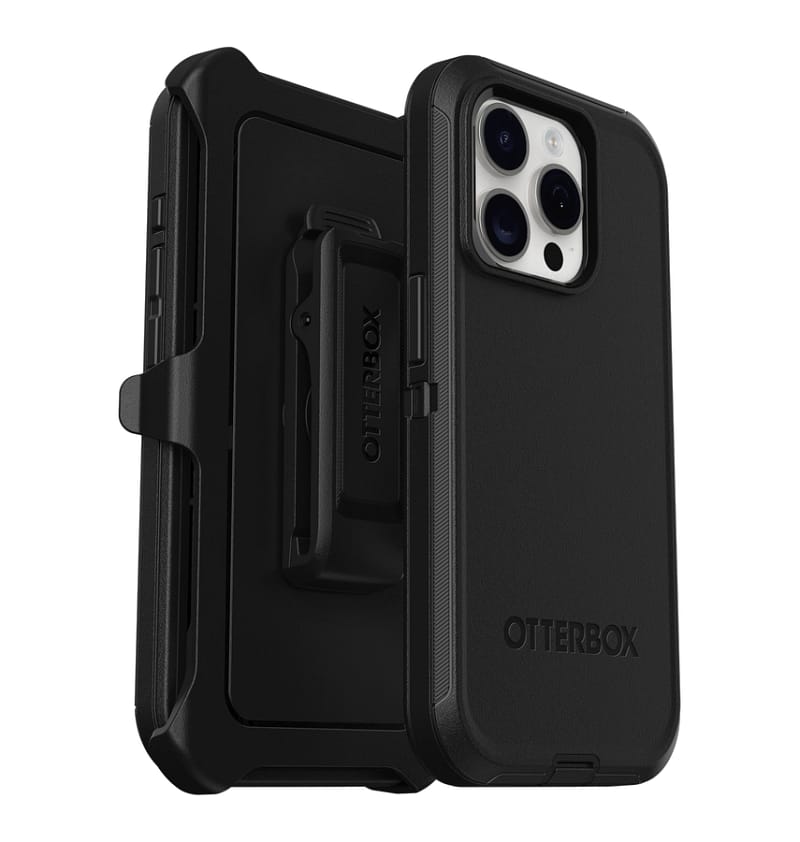 iPhone 15 Pro Case – Black | Otterbox Defender Series, Rugged Shockproof Back Cover