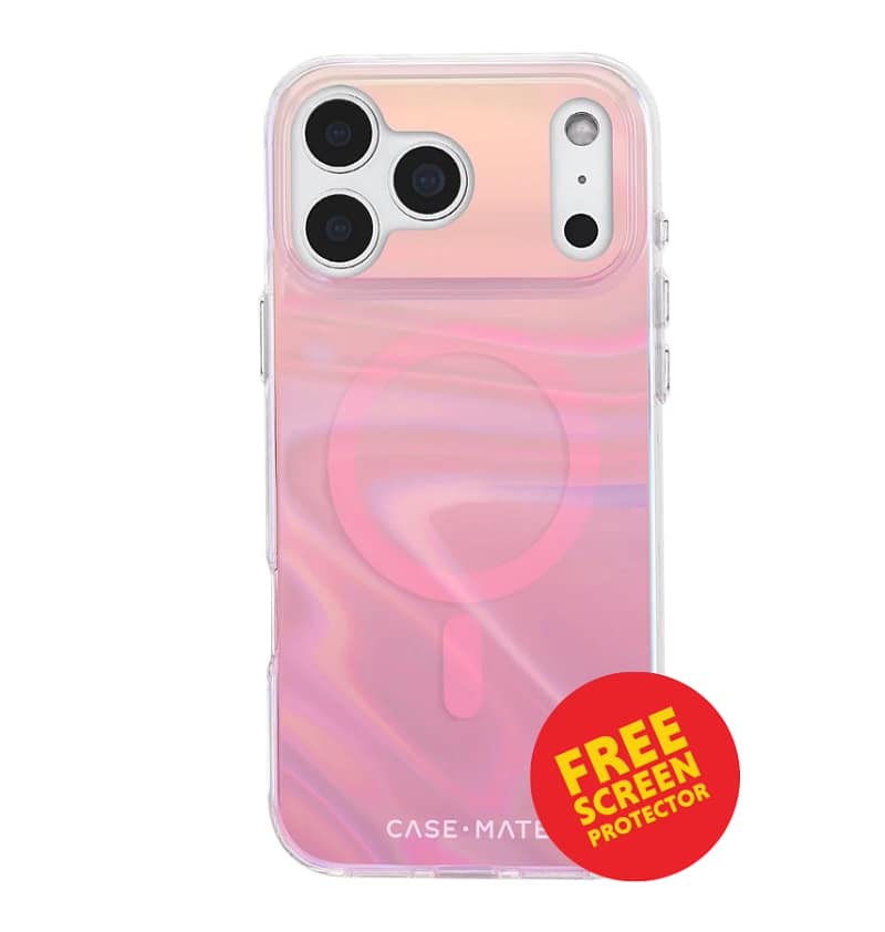 iPhone 17 Pro Max Peach Bubble MagSafe Case – Iridescent | Case-Mate Stylish Protective Cover with Slim, Durable & Drop Protection