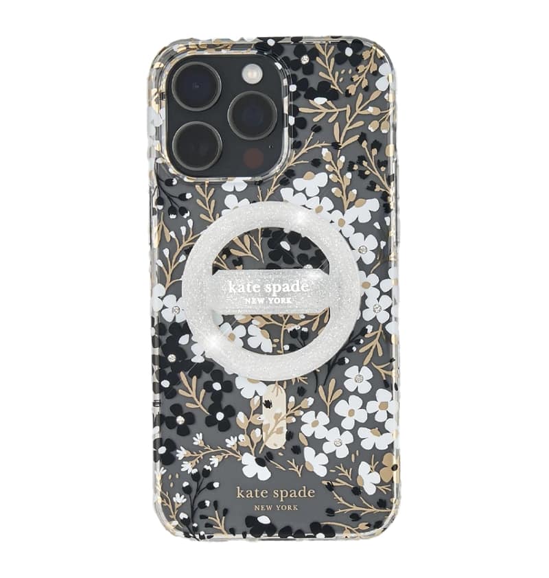 Magnetic MagSafe Loop Grip – Sparkle Silver | Kate Spade Stylish & Functional Phone Accessory