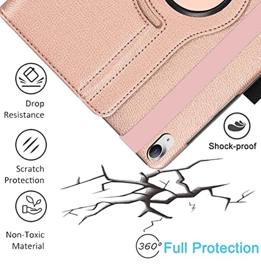iPad 10.9 Inch (10th Gen) 360 Full Body Case - Rose Gold | Smart Cover with Built – in Stand - Image 2