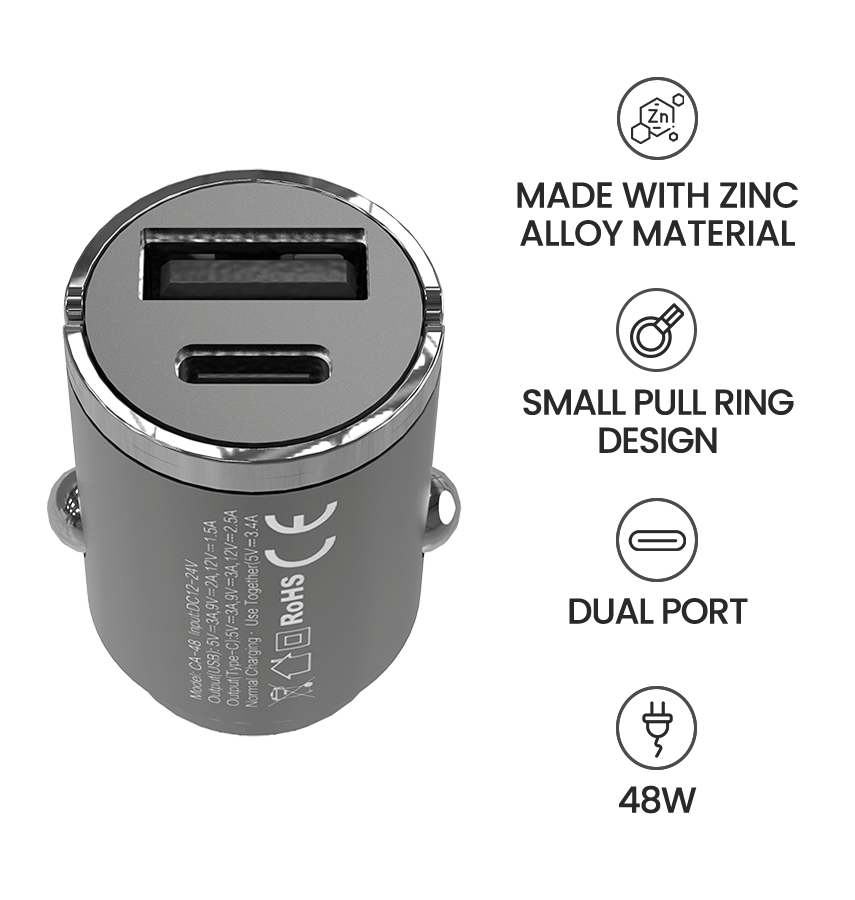 MVR Car Charger - Dual USB Quick Charge 3.0 & PD 48W Fast Charging Adapter - Image 6