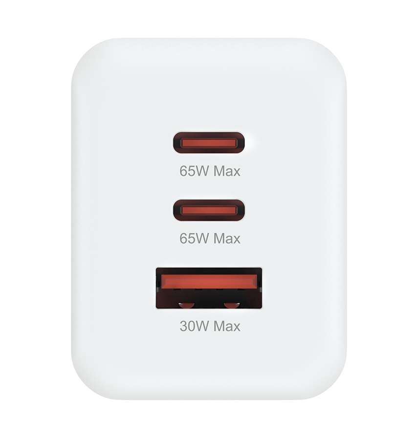 MVR 65W 3 Ports Wall Adapter (GAN-65) - White | SUPPORTS PD 3.0 & QC 3.0 - Image 2