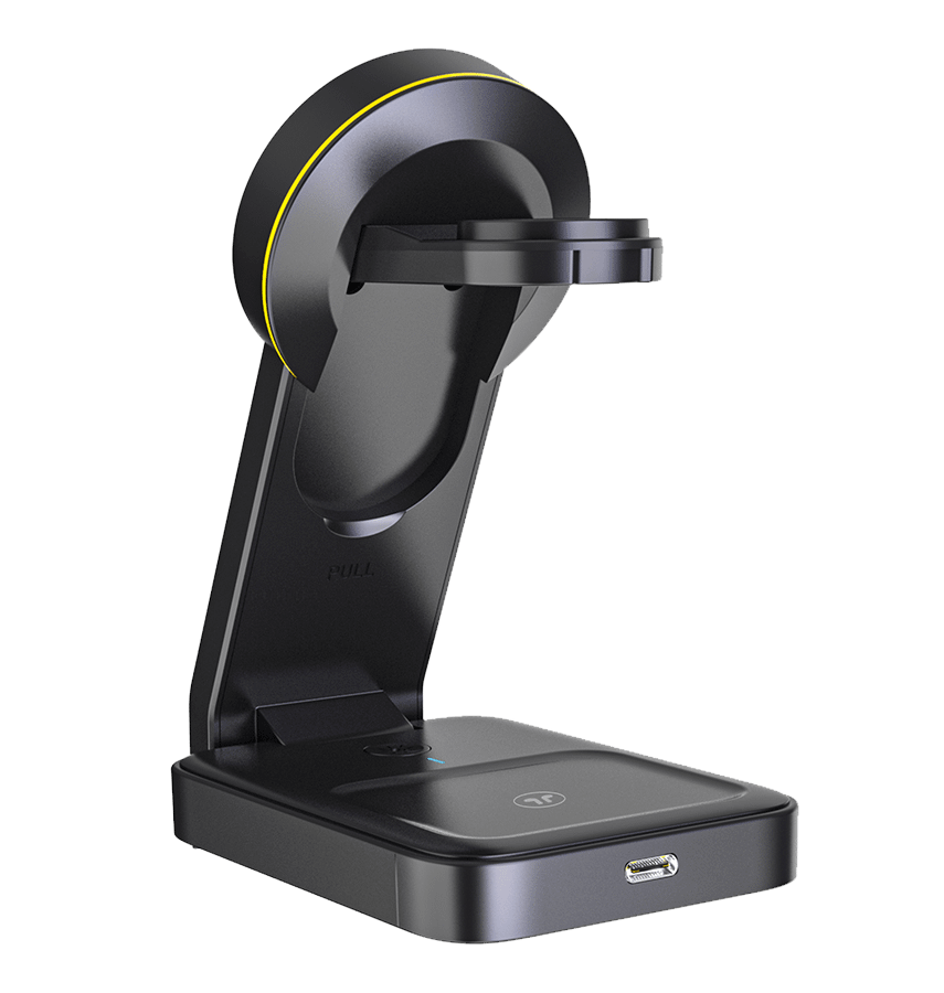 MVR Portable 3 - in - 1 Magnetic Charger - Black | Foldable Travel Charging Station for iPhone, AirPods & Apple Watch - Image 2