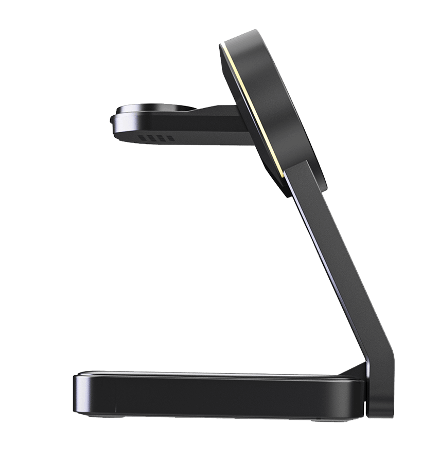 MVR Portable 3 - in - 1 Magnetic Charger - Black | Foldable Travel Charging Station for iPhone, AirPods & Apple Watch - Image 3