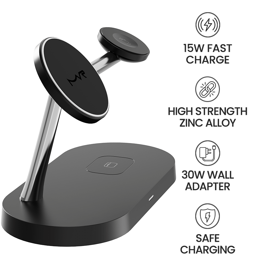 MVR 4 – in – 1 Wireless Charging Station - Black | MagSafe Compatible Charger - Image 5