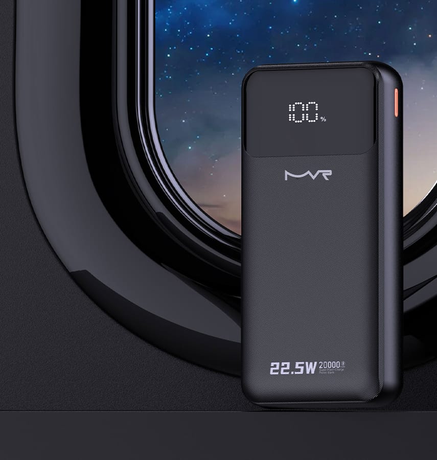 Rapid 20W Power Bank – Black | MVR Ultrafast Series, 20,000 mAh Capacity with Built‑in Cable - Image 3
