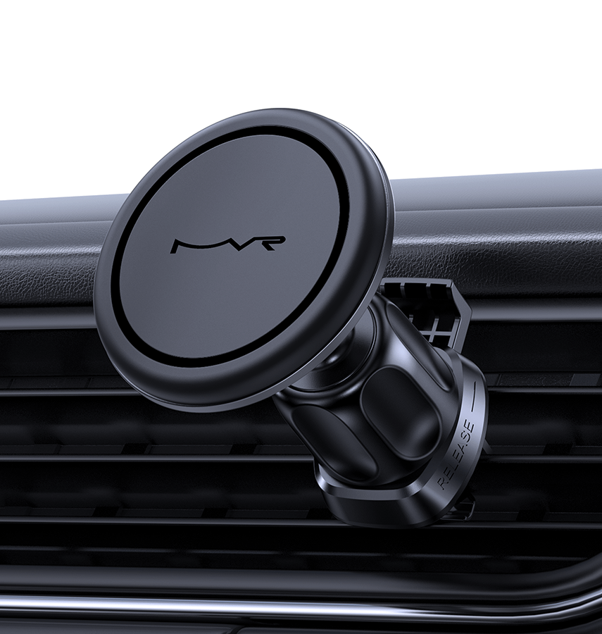 MVR T5 MagSafe Car Charger - Black | 360° Rotating, 15W Fast Charge Wireless Phone Holder - Image 2