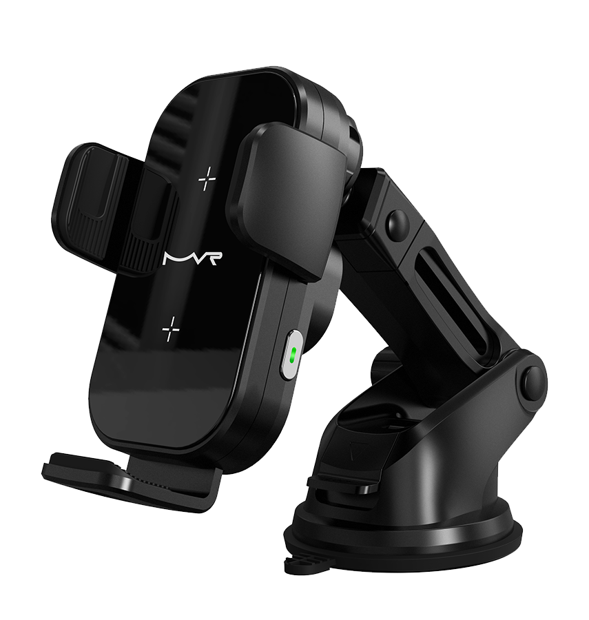 MVR T7 Car Phone Holder - Black | 15W Fast Wireless Charging, Dual – Coil Alignment, One – Hand Operation & Air Vent Clip - Image 2